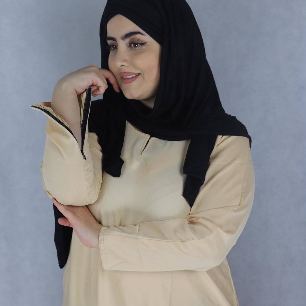 Lemon Color Nida Material Abaya Clothes Muslim Wear.