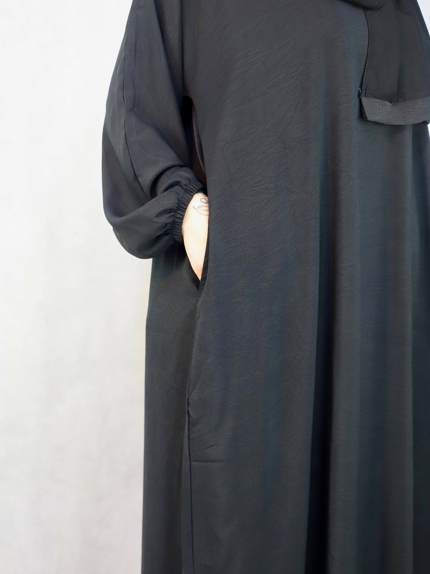 Marble Effect Black Colour Abaya Modest Dress.