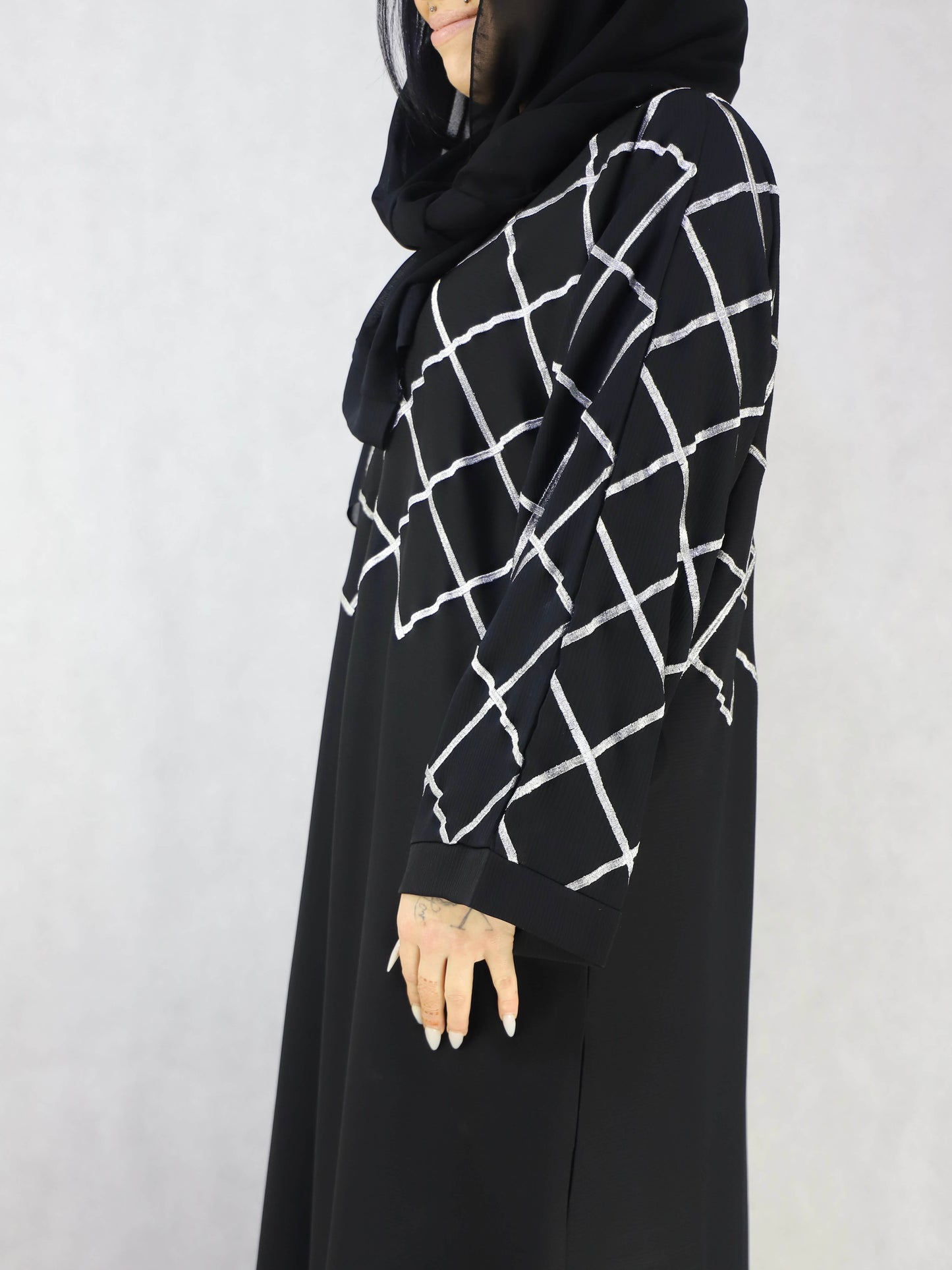Thread Work Diamond  Abaya Modest Dresses For Women