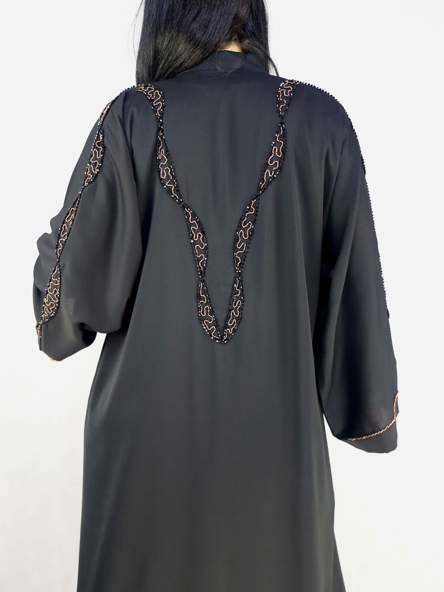 Hand Stone Work Black Color Abaya Modest Dresses For Women.