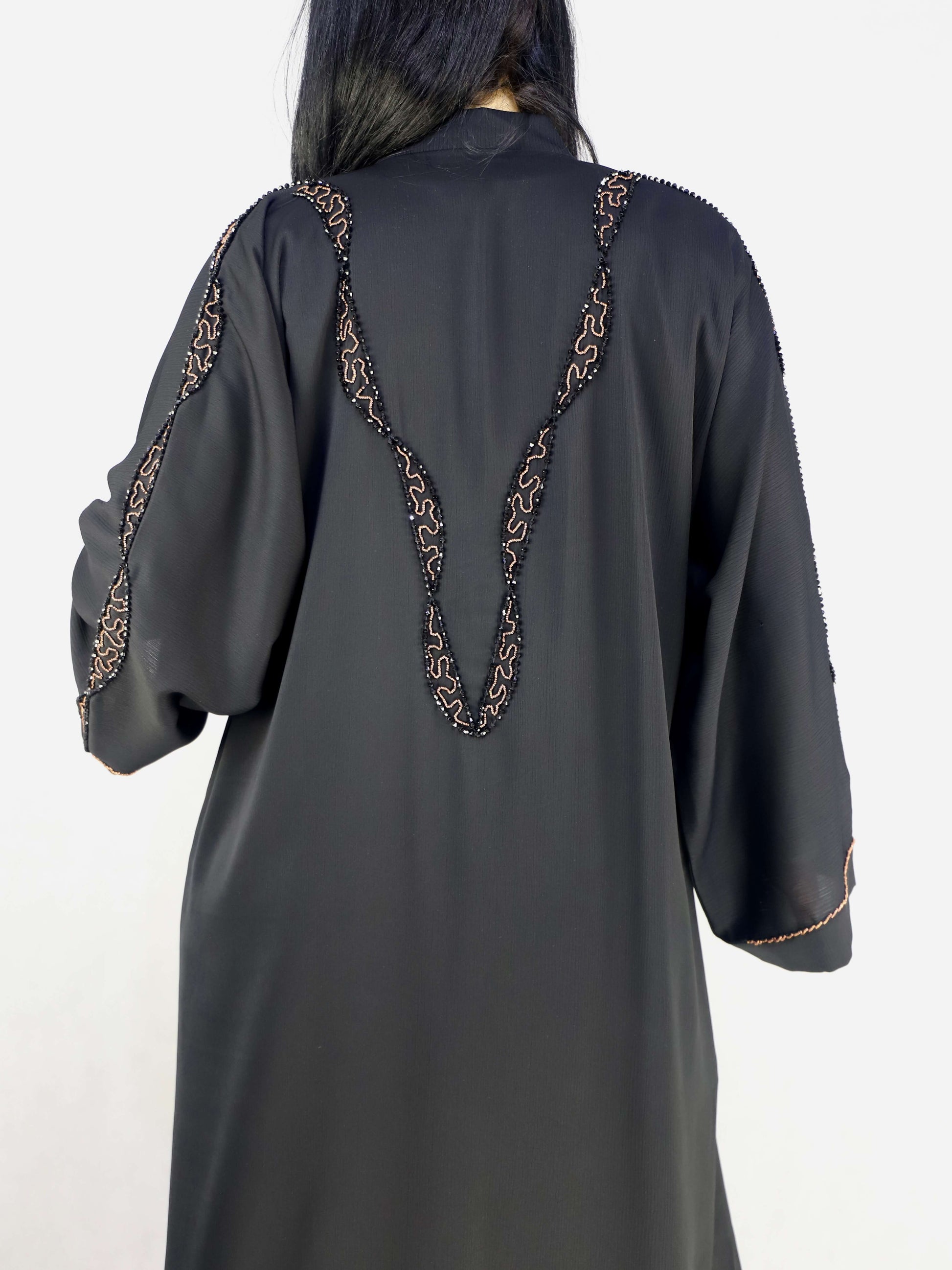 Hand Stone Work Black Color Abaya Modest Dresses For Women.