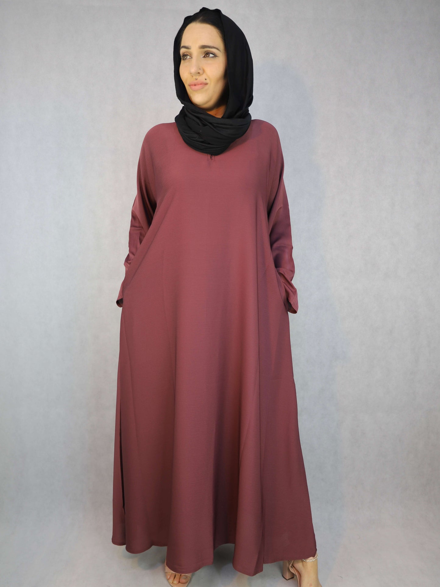 Maya, Blush Color Abaya in Zoom Material Abaya