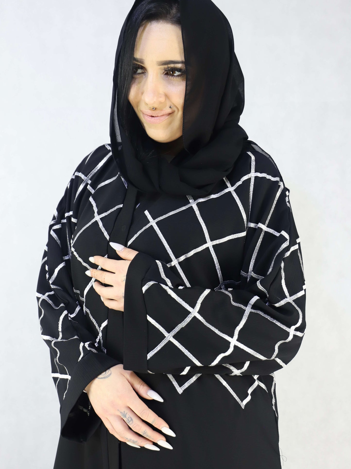 Thread Work Diamond  Abaya Modest Dresses For Women