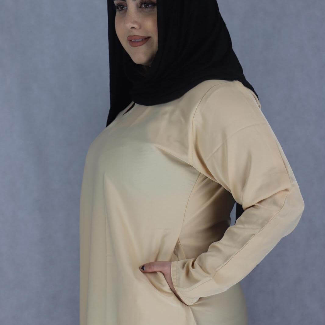 Lemon Color Nida Material Abaya Clothes Muslim Wear.