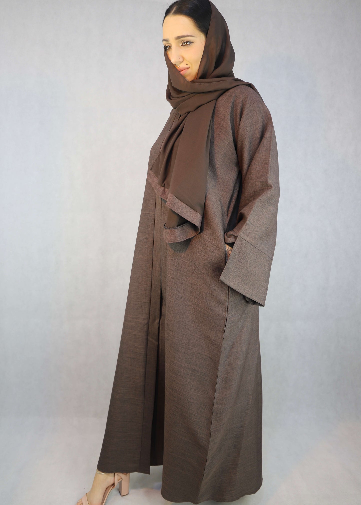 Lina Open Abaya In Blue Color Abaya.