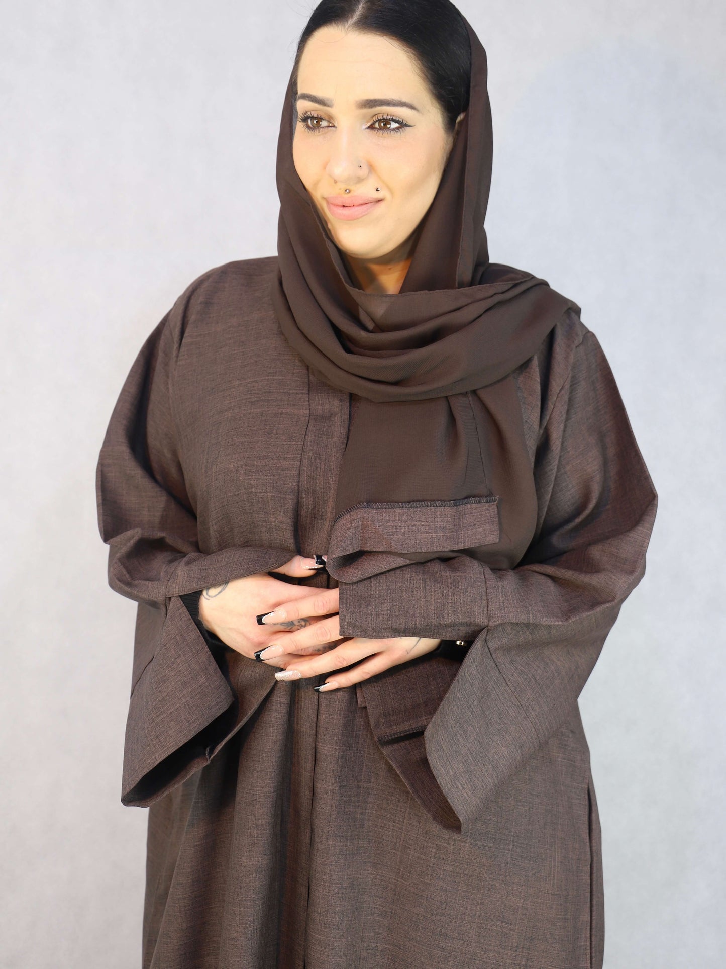 Lina Open Abaya In Blue Color Abaya.