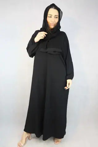 Marble Effect Black Colour Abaya Modest Dress.