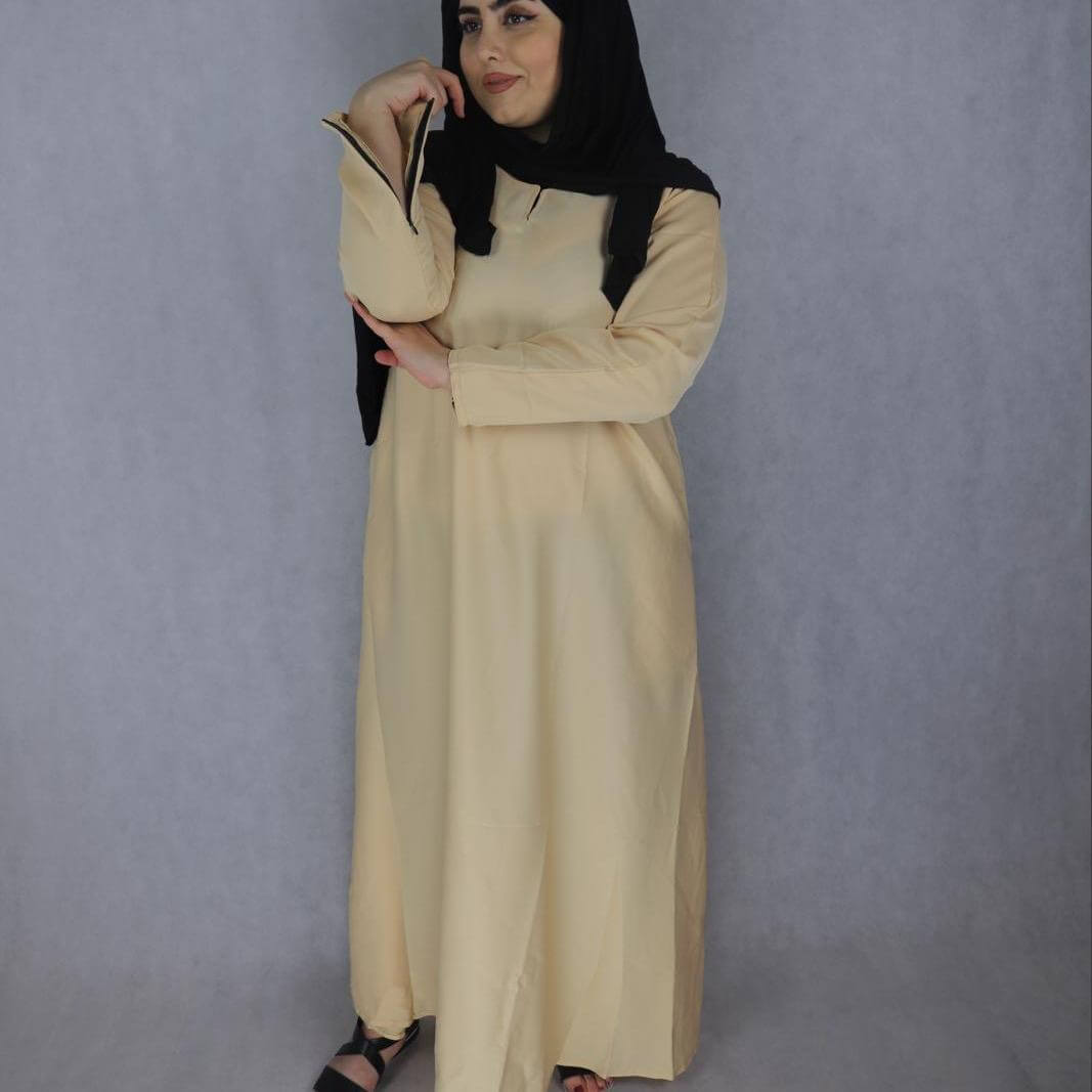 Lemon Color Nida Material Abaya Clothes Muslim Wear.