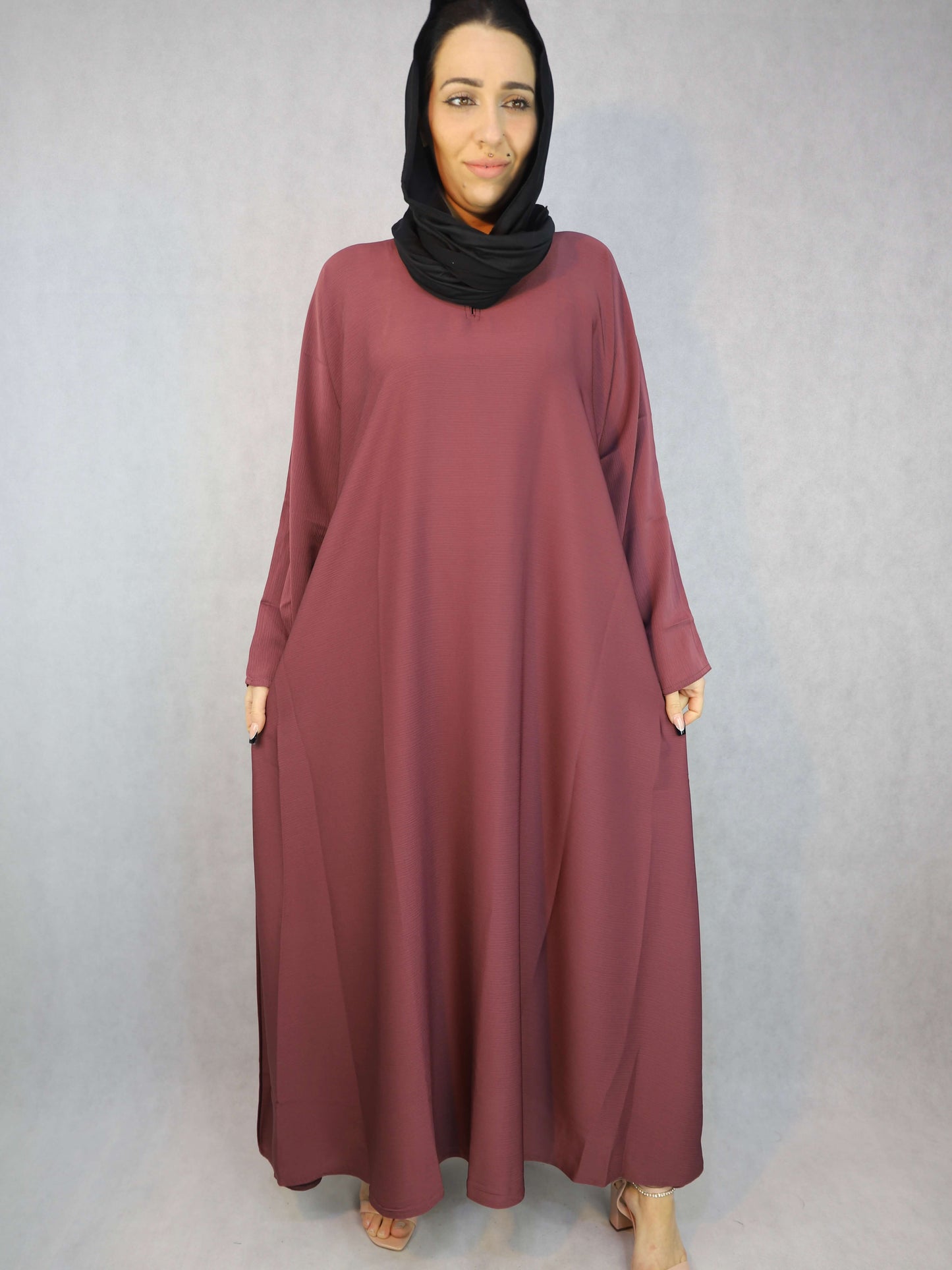 Maya, Blush Color Abaya in Zoom Material Abaya