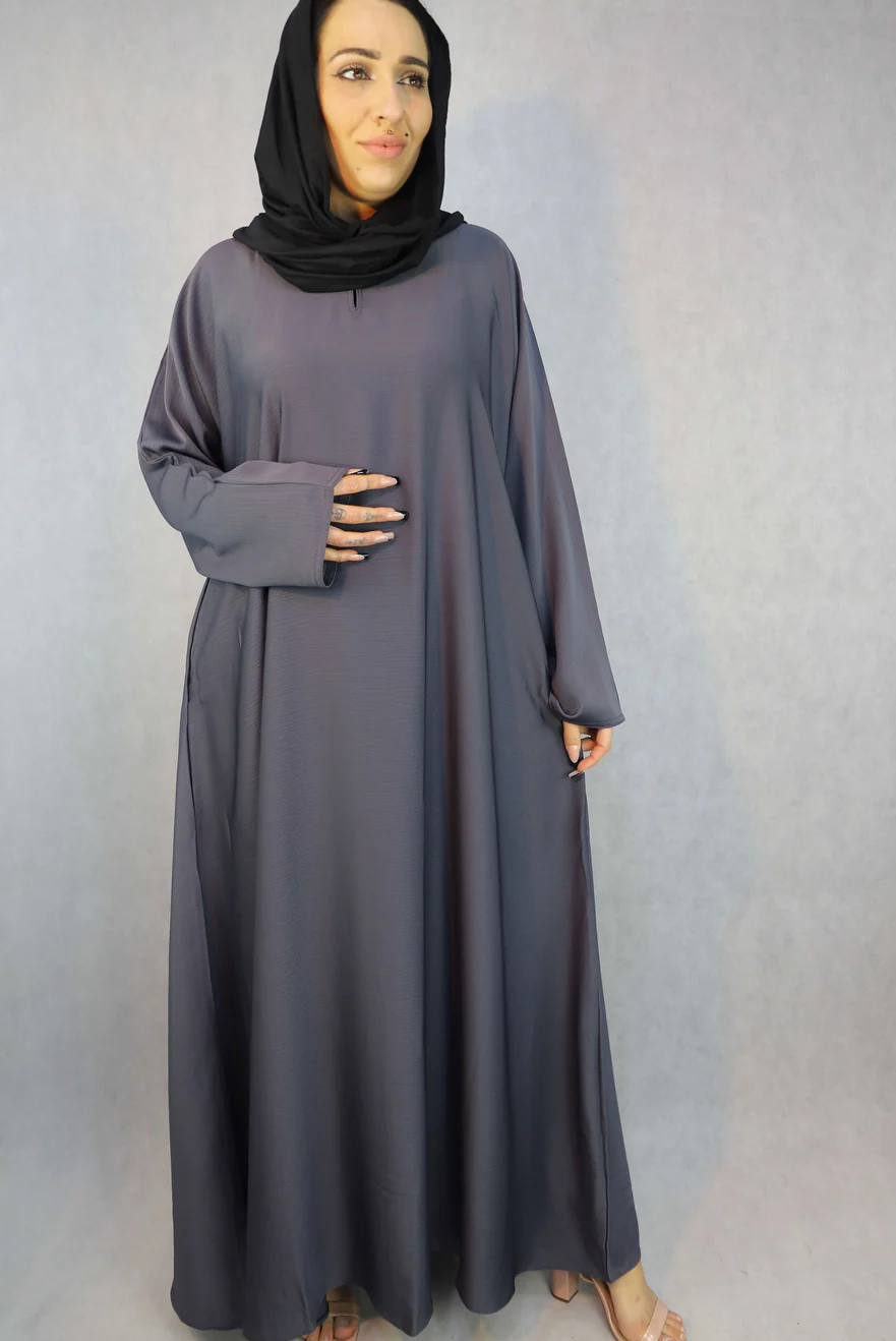 Maya, Stylish Grey Colour Abaya For Women Modest Dress.