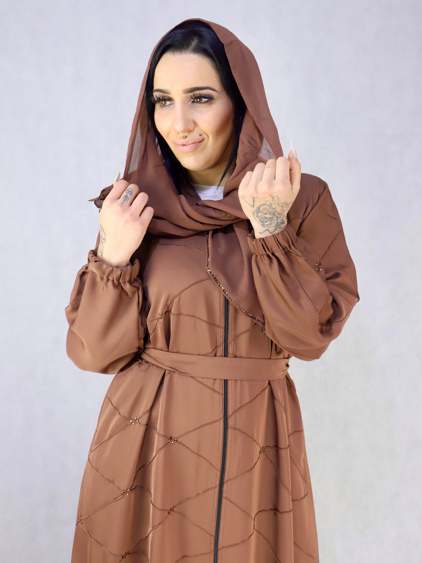 Brown color open abaya with zip going down Modest abaya,abaya, abayas,modest abaya dress, modest dresses, black abaya, modest dress, abaya united kingdom, white abaya, abaya for women, modest dresses for women, modest maxi dresses, women abaya, abaya dress dresses, abayas for women, jilbab abaya islamic clothing modest clothing for women modest clothing dresses