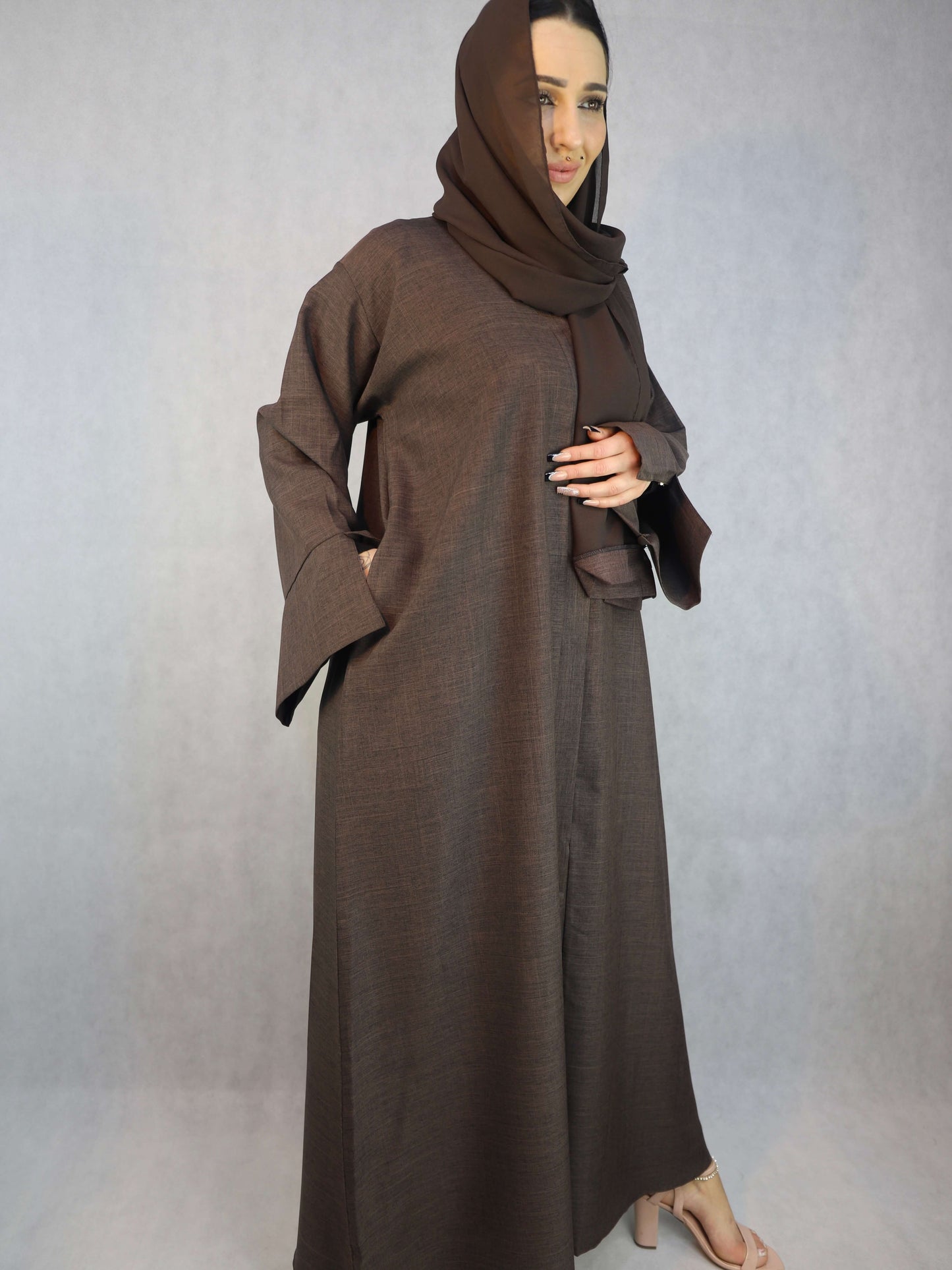 Lina Open Abaya In Blue Color Abaya.