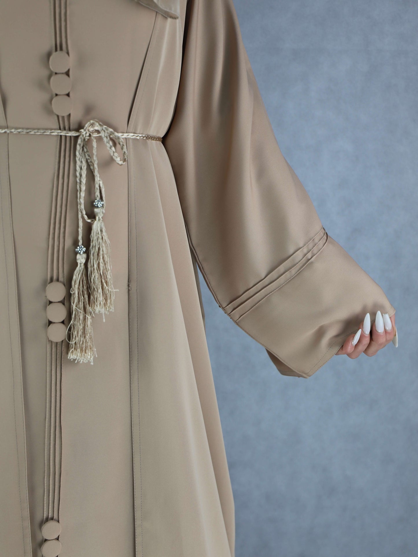 Simple Yet Elegant Four Piece Blush Colour Abaya