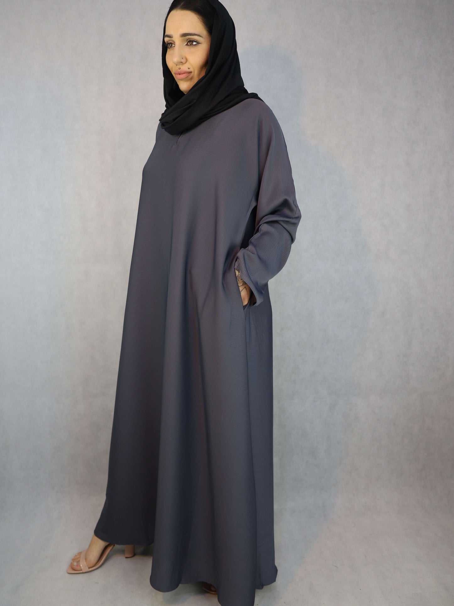 Maya, Stylish Grey Colour Abaya For Women Modest Dress