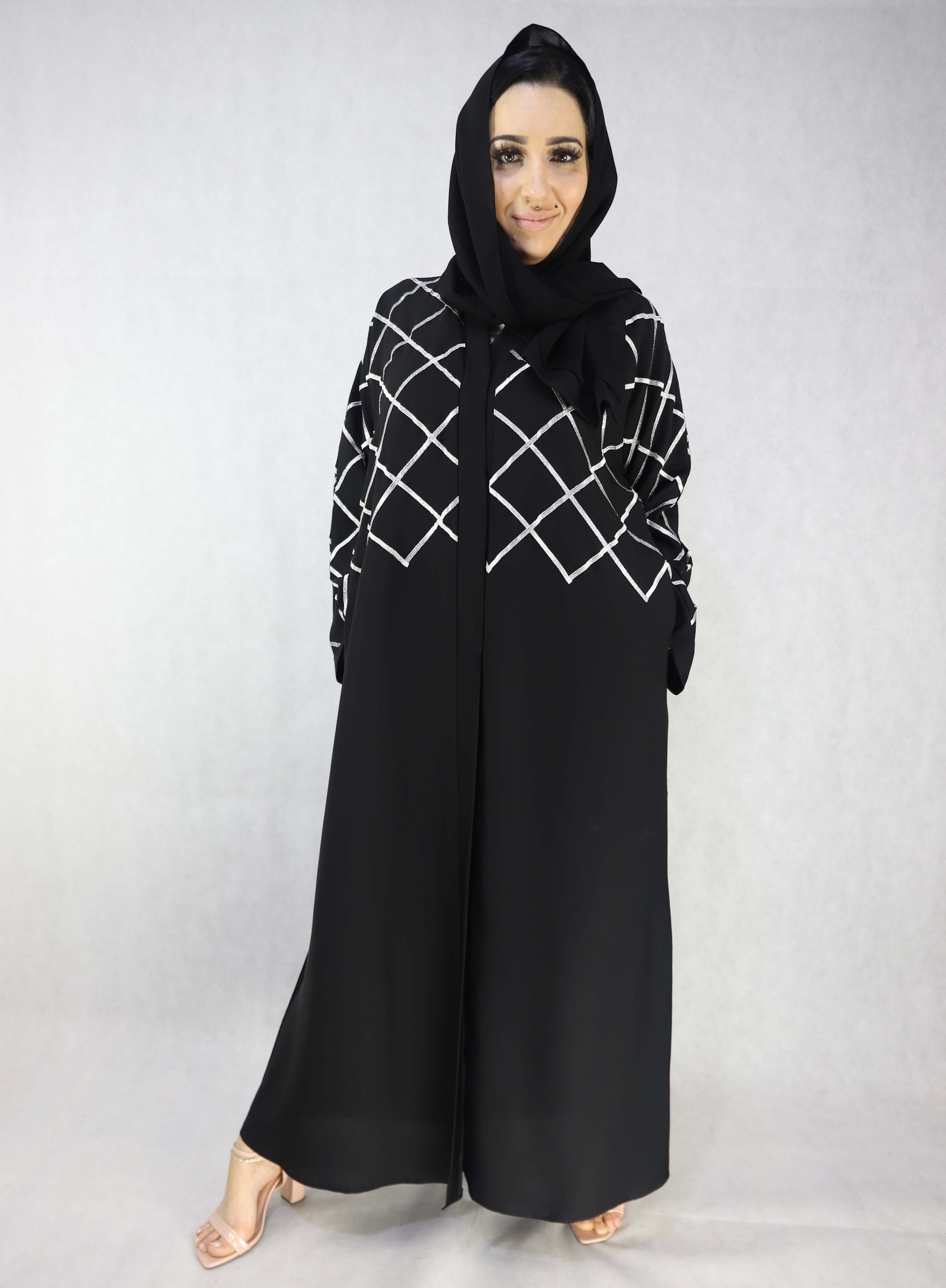 Thread Work Diamond  Abaya Modest Dresses For Women