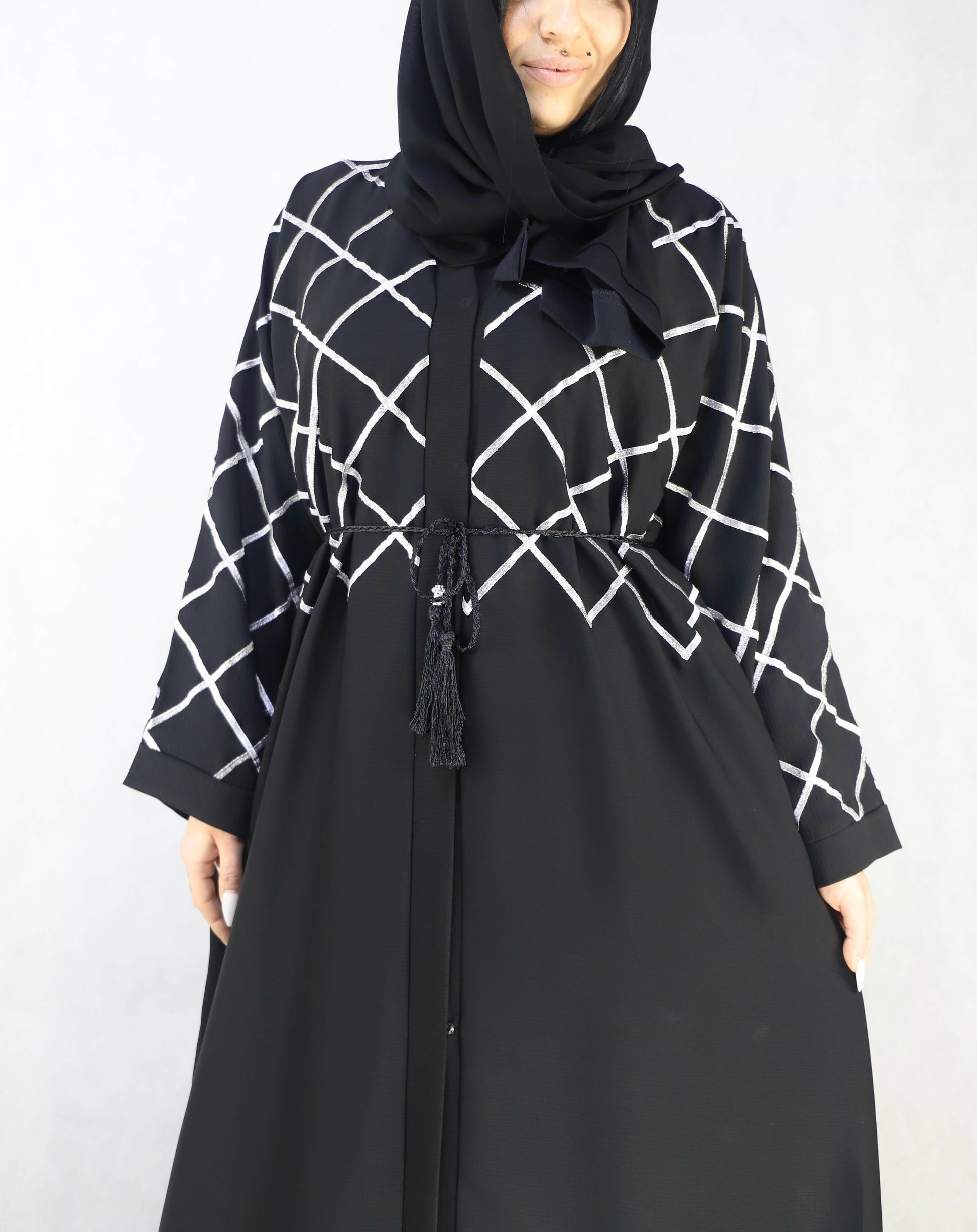 Thread Work Diamond  Abaya Modest Dresses For Women