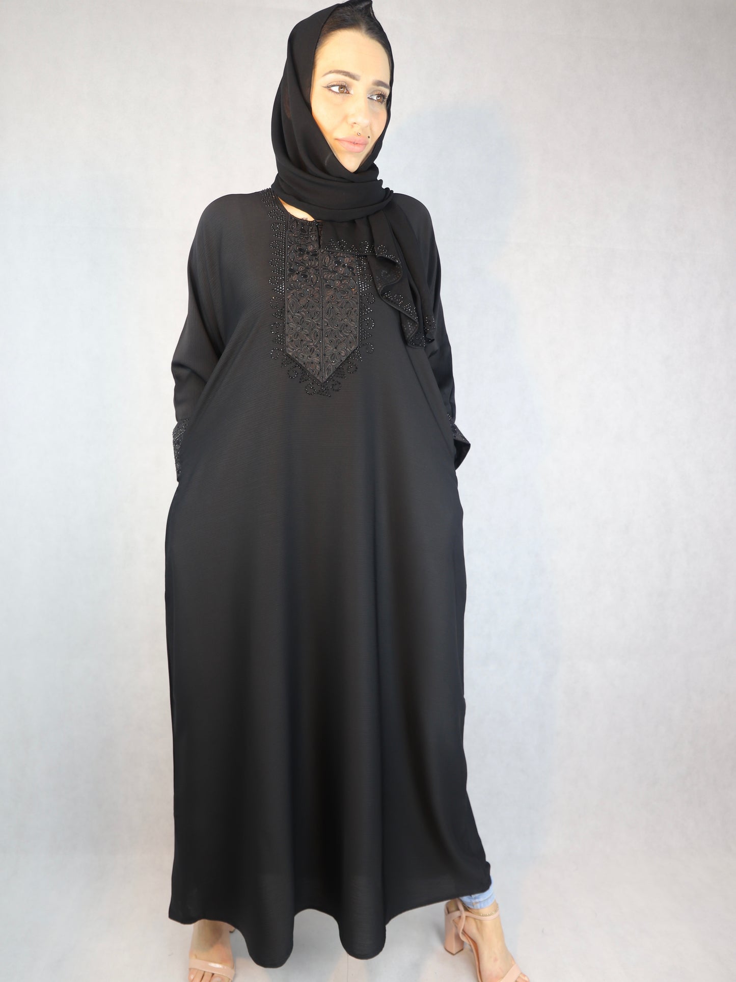 half lace black abaya For Women with stone work,abaya abayas modest abaya dress modest dresses black abaya modest dress abaya united kingdom white abaya abaya for women modest dresses for women modest maxi dresses women abaya abaya dress dresses