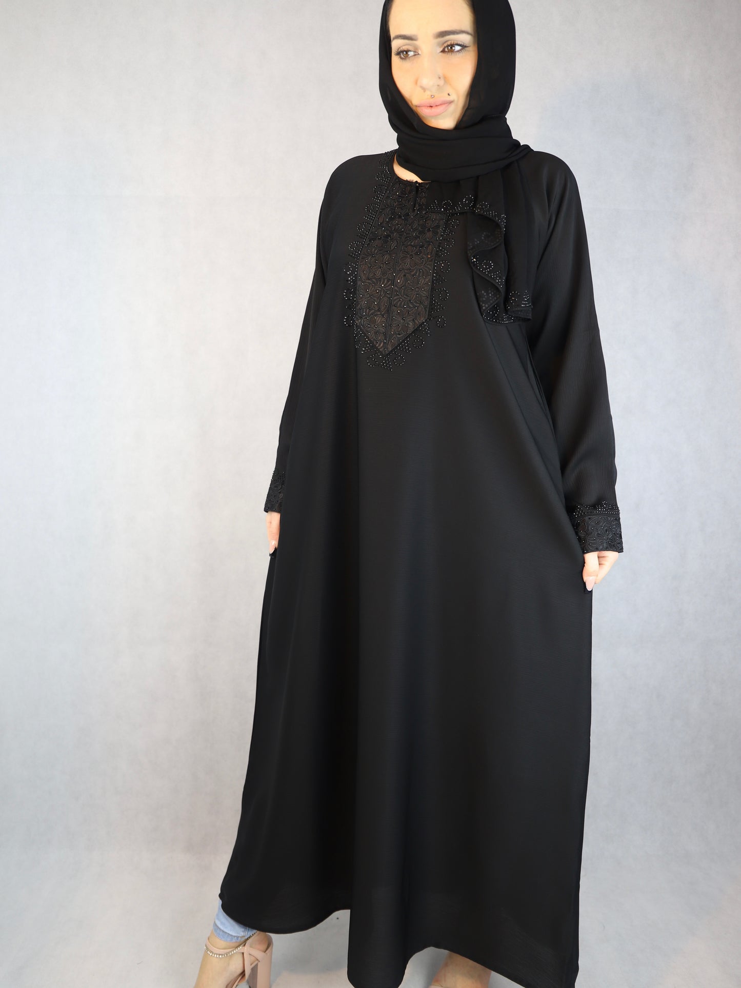 half lace black abaya For Women with stone work,abaya abayas modest abaya dress modest dresses black abaya modest dress abaya united kingdom white abaya abaya for women modest dresses for women modest maxi dresses women abaya abaya dress dresses