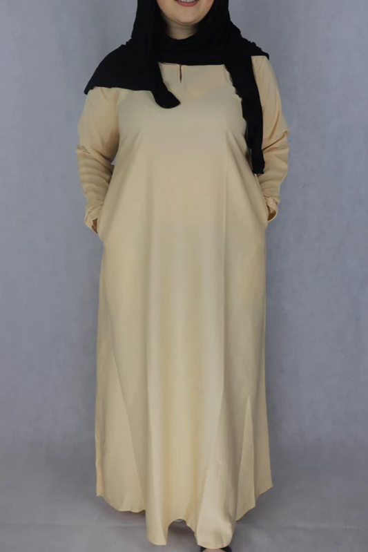 Lemon Color Nida  Material Abaya Clothes Muslim Wear.