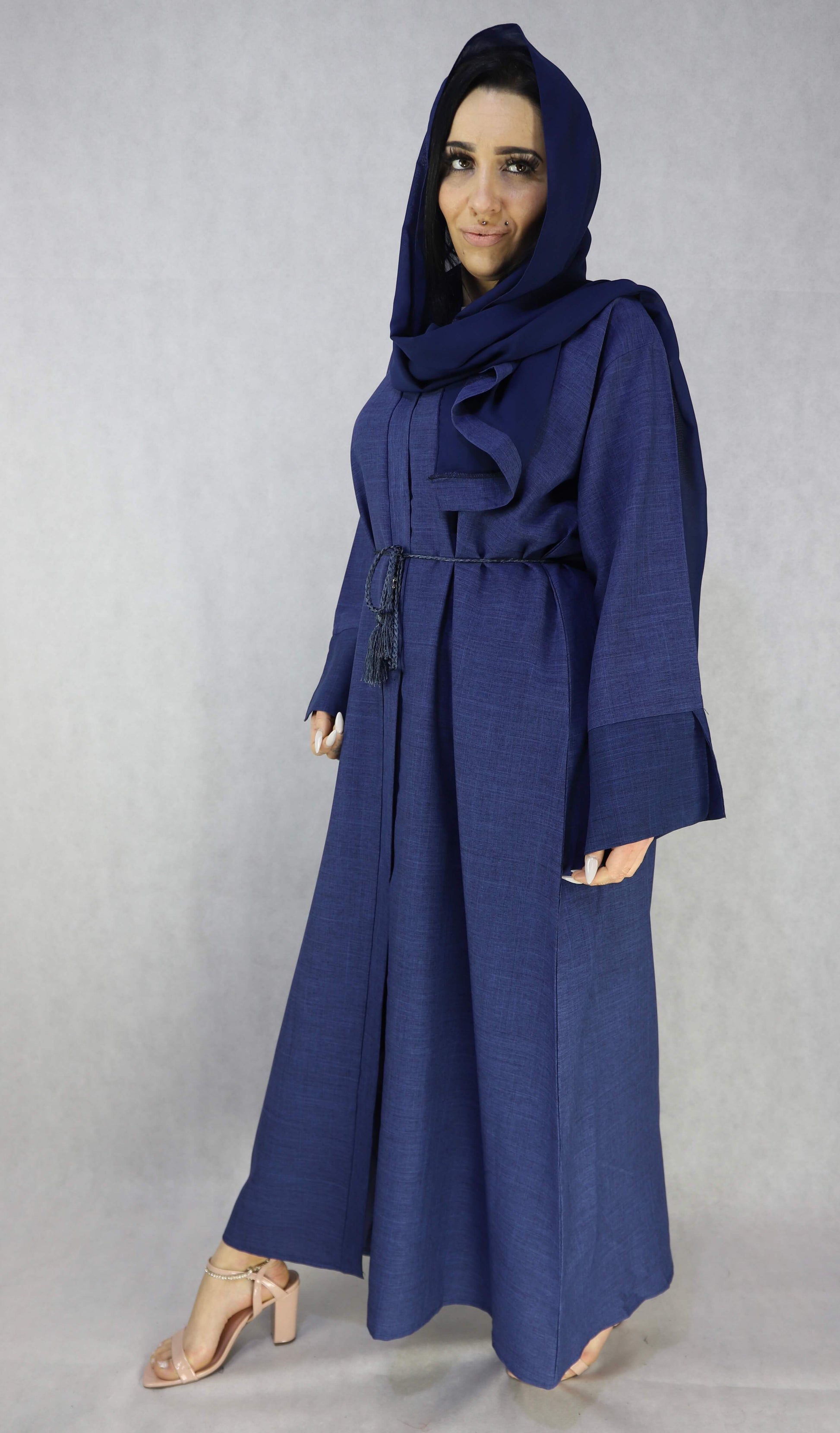 Lina Open Abaya In Blue Color Abaya.